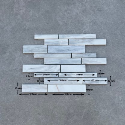 Calacatta White Marble Atrium Polished Mosaic Tiles - Image 2