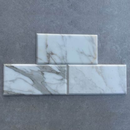 Italian Calacatta Oro Honed Marble Metro Tiles - Image 2